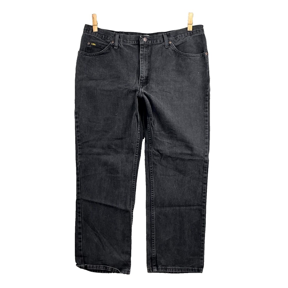 Lee Jeans Mens 39x28*‎ Black Dark Wash Denim Workwear Grunge Skate Streetwear